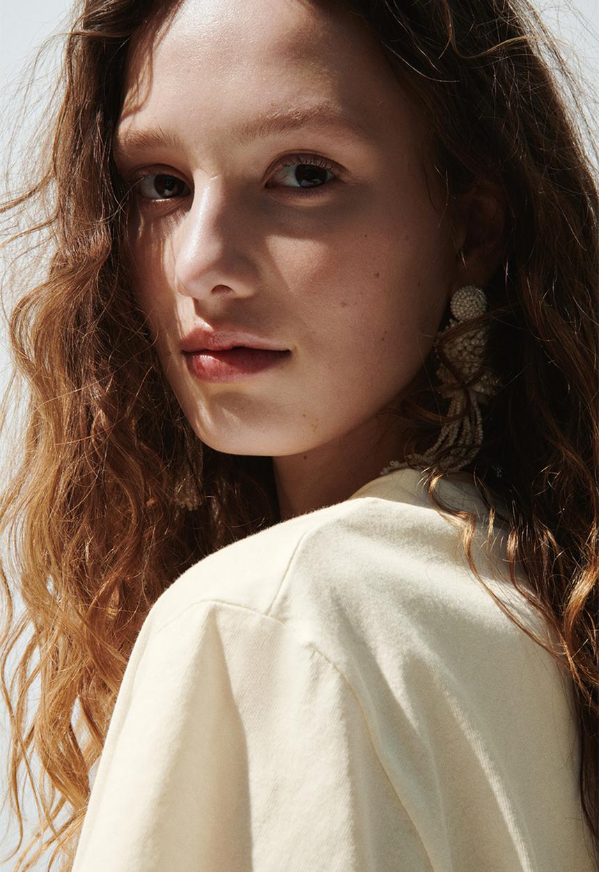 H&M - Appliquéd T-shirt - cream