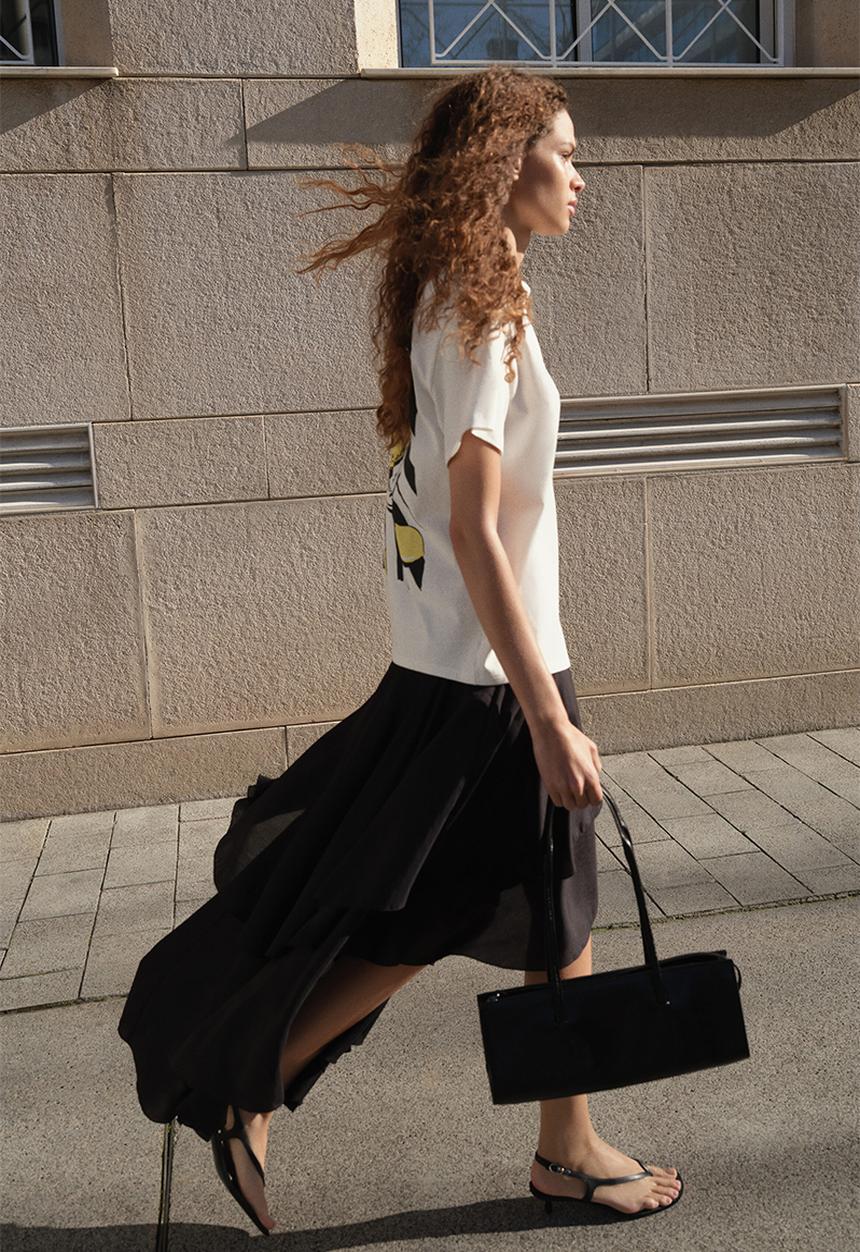 H&M - Appliquéd T-shirt - white/l'été