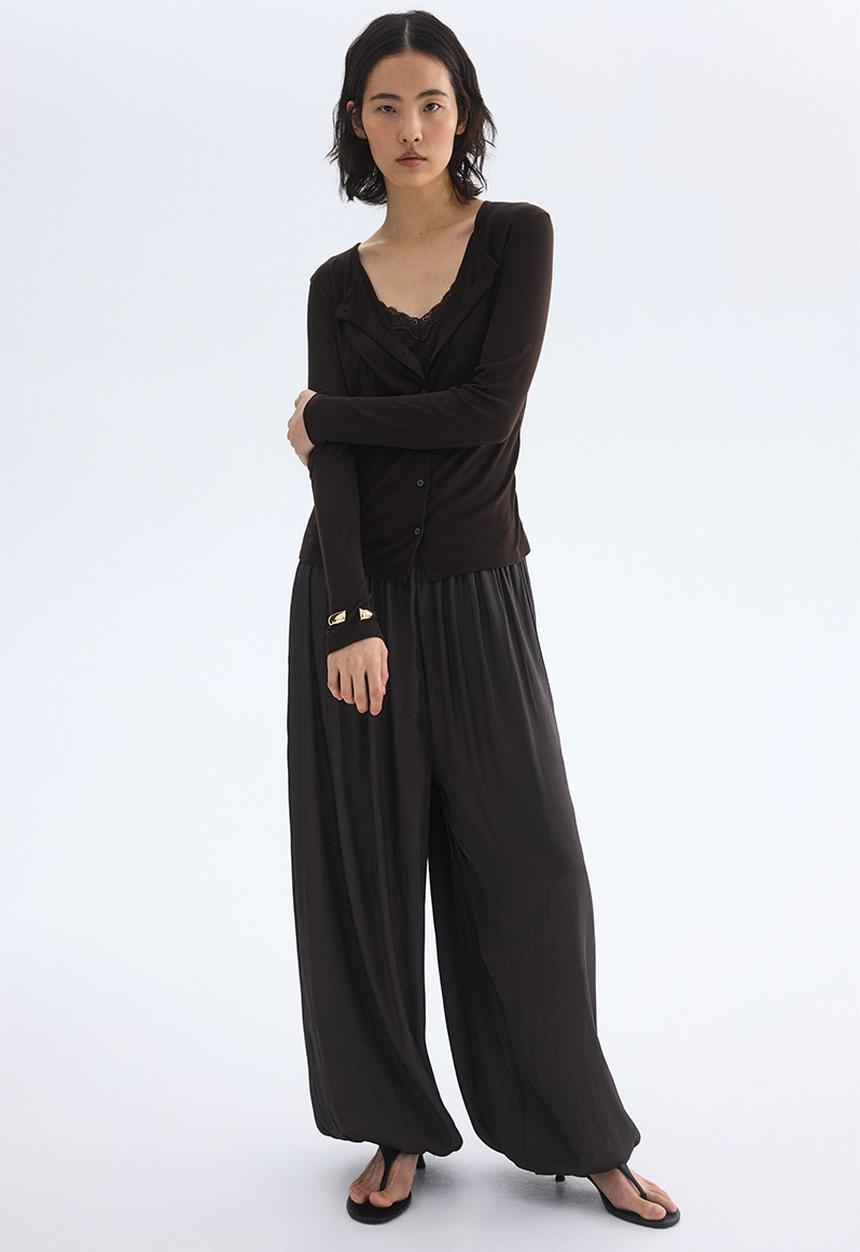 H&M - Layered cardigan - dark brown
