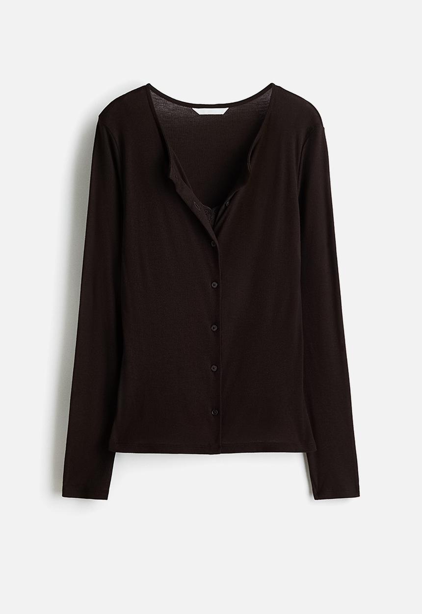 H&M - Layered cardigan - dark brown