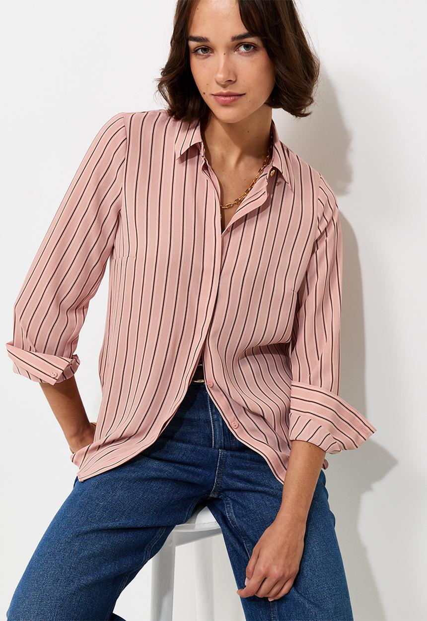 New Look - K Claire 'Print' Ls Shirt - Pink