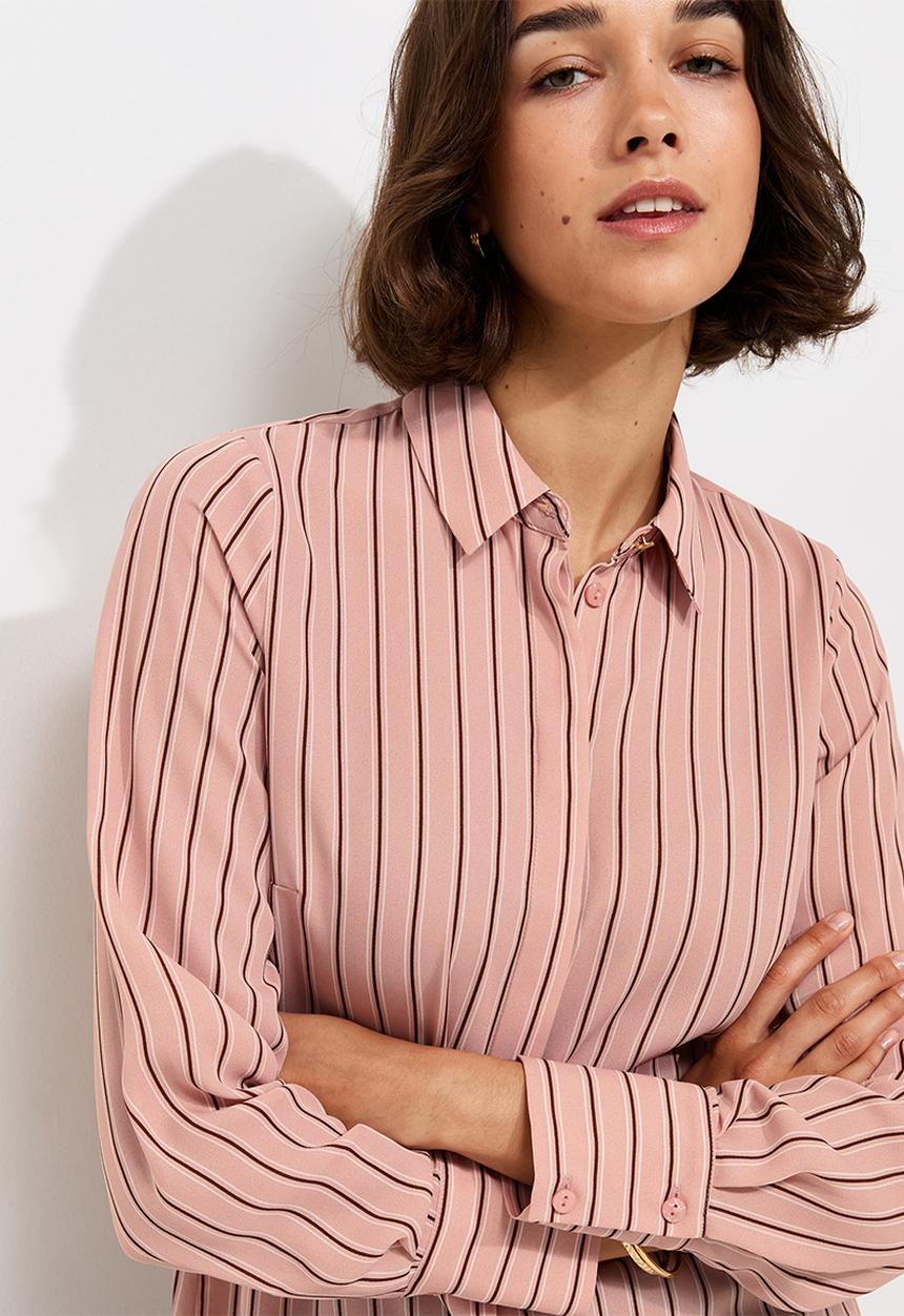 New Look - K Claire 'Print' Ls Shirt - Pink