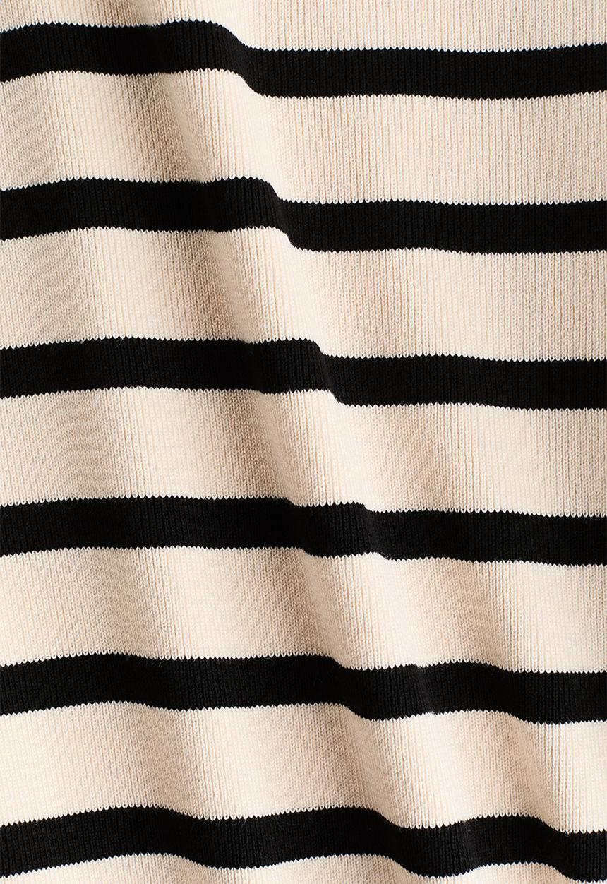 H&M - Knitted t-shirt - light beige/striped