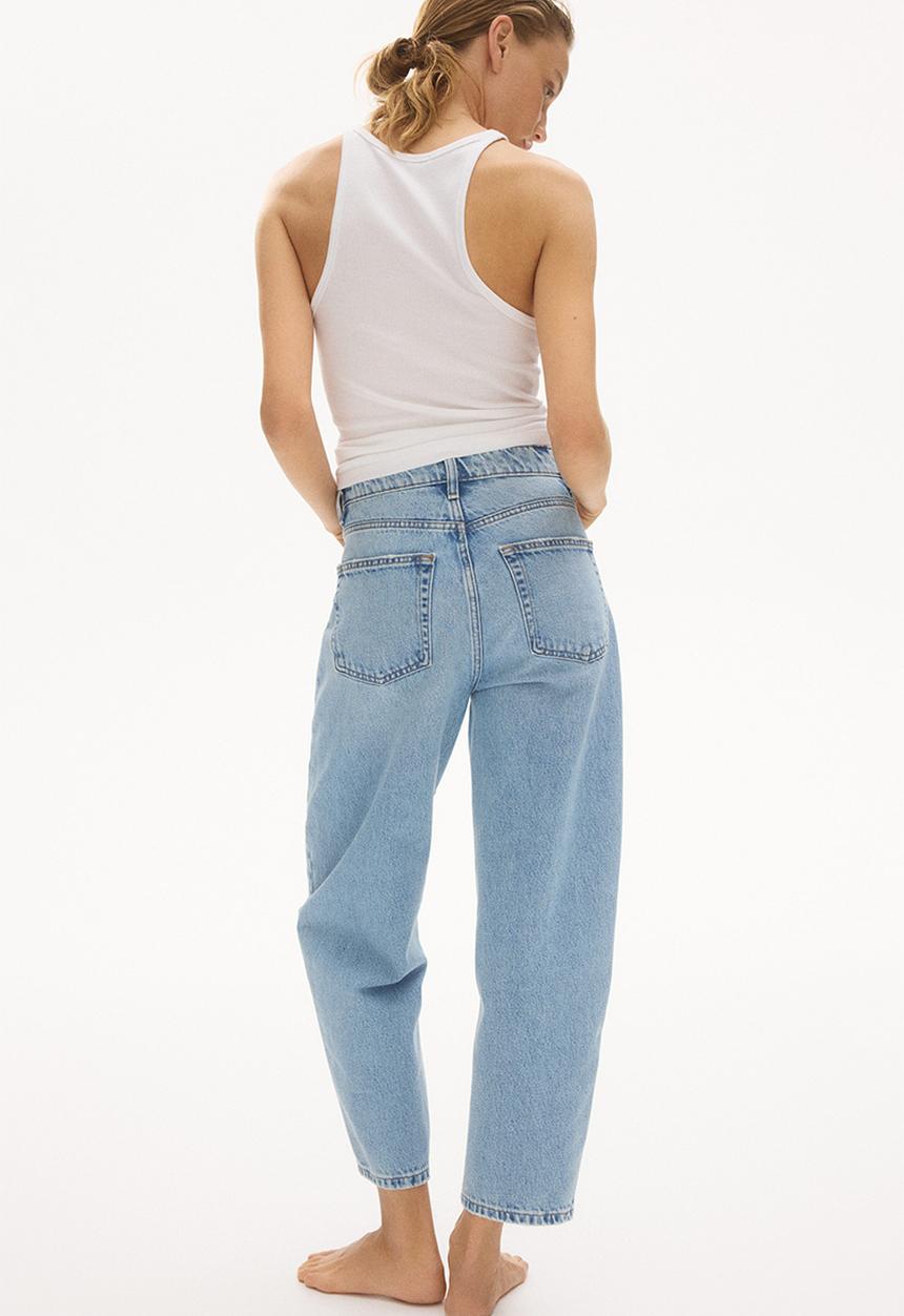 H&M - Barrel high waist ankle jeans - light denim blue