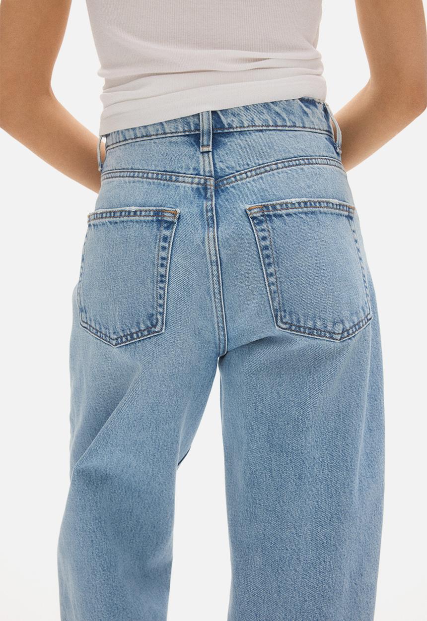 H&M - Barrel high waist ankle jeans - light denim blue