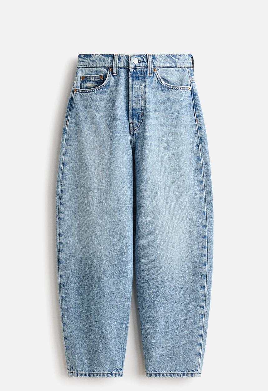 H&M - Barrel high waist ankle jeans - light denim blue