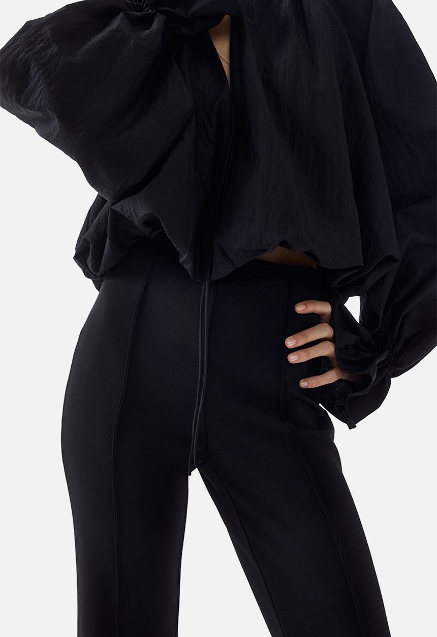 H&M - Crease-leg flared trousers - black