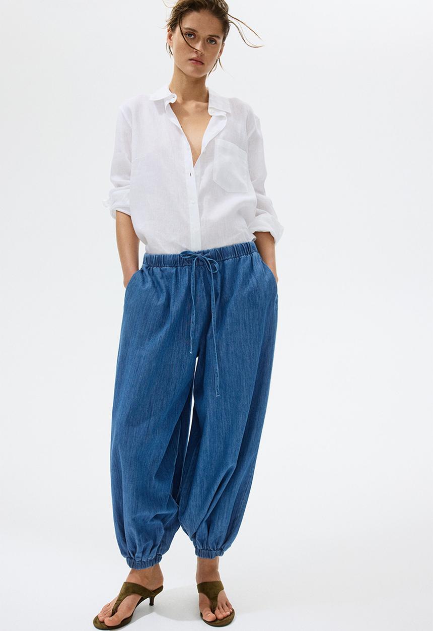 H&M - Denim balloon trousers - denim blue