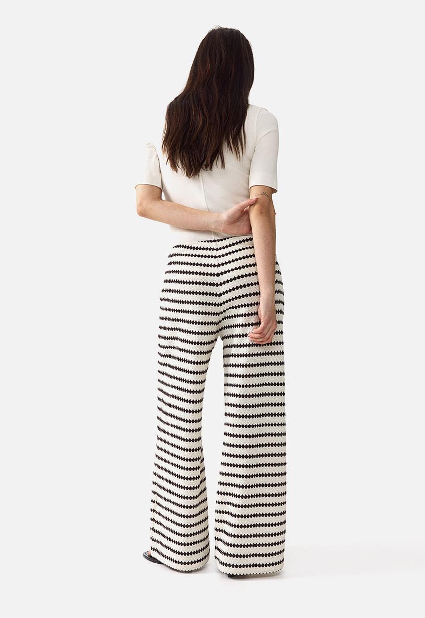 H&M - Mama before & after knitted trousers - white/striped