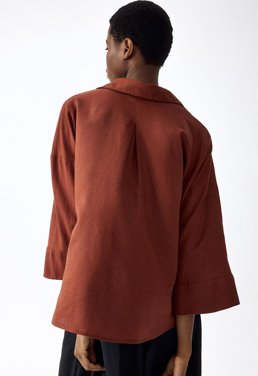H&M - Linen-blend shirt - brown