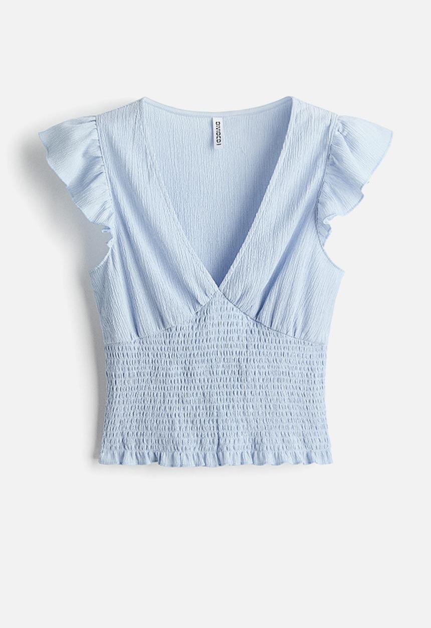 H&M - Textured jersey top - light blue