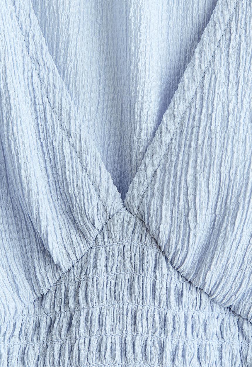 H&M - Textured jersey top - light blue