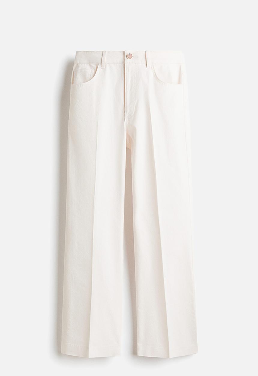 H&M - Bootcut cotton canvas trousers - white