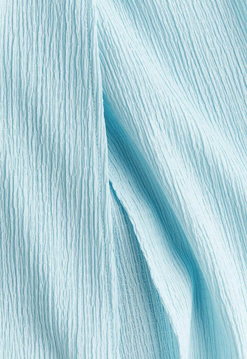 H&M - Wide wrap-detail trousers - light turquoise