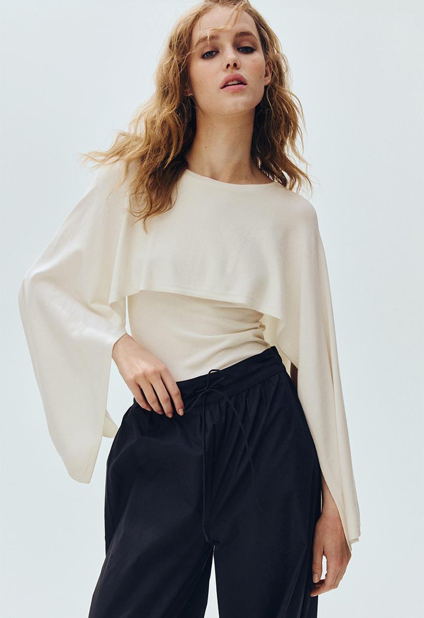 H&M - Cape-look top - cream