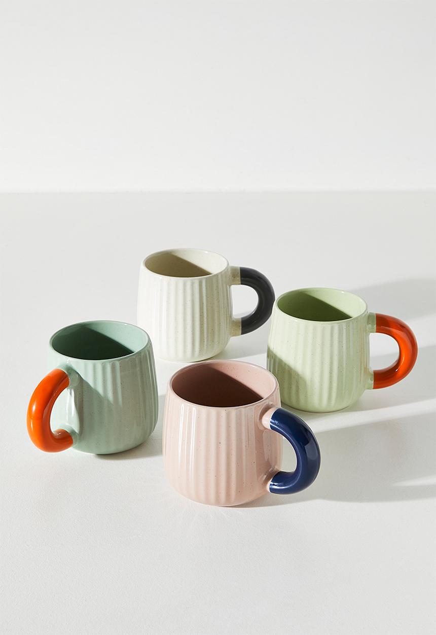 Excellent Houseware - Speckles coloured handle Mug - 395ml