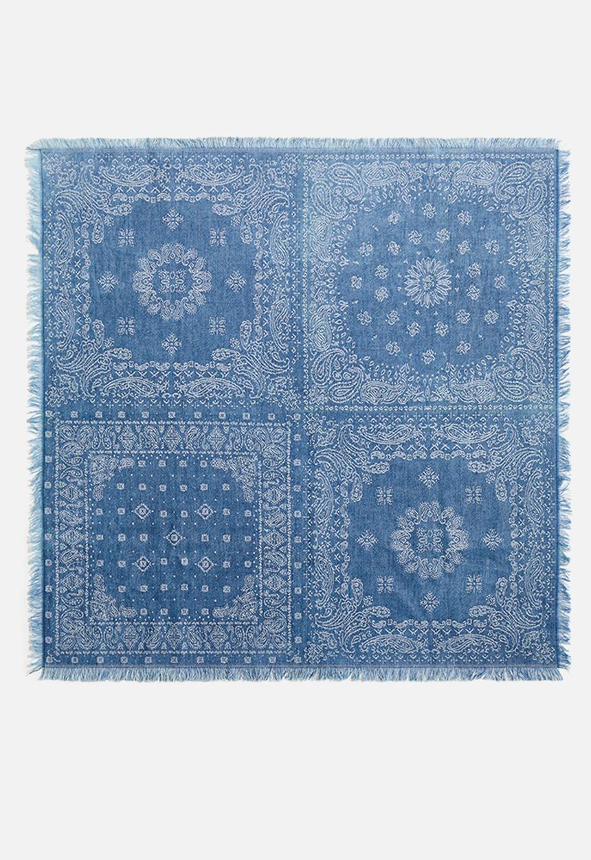 H&M - Printed cotton scarf - blue/paisley pattern