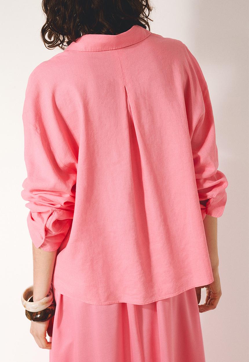 H&M - Linen-blend shirt - pink