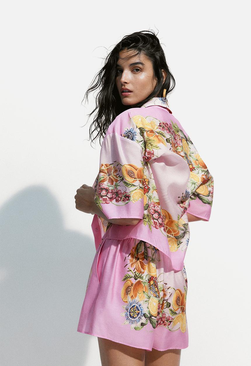 H&M - Printed pull-on shorts - pink/lemons