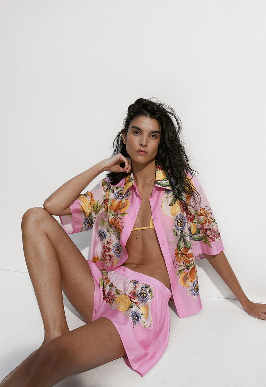 H&M - Printed pull-on shorts - pink/lemons