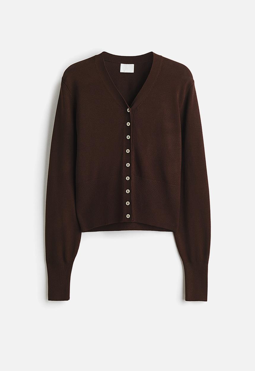 H&M - Fine-knit cardigan - dark brown
