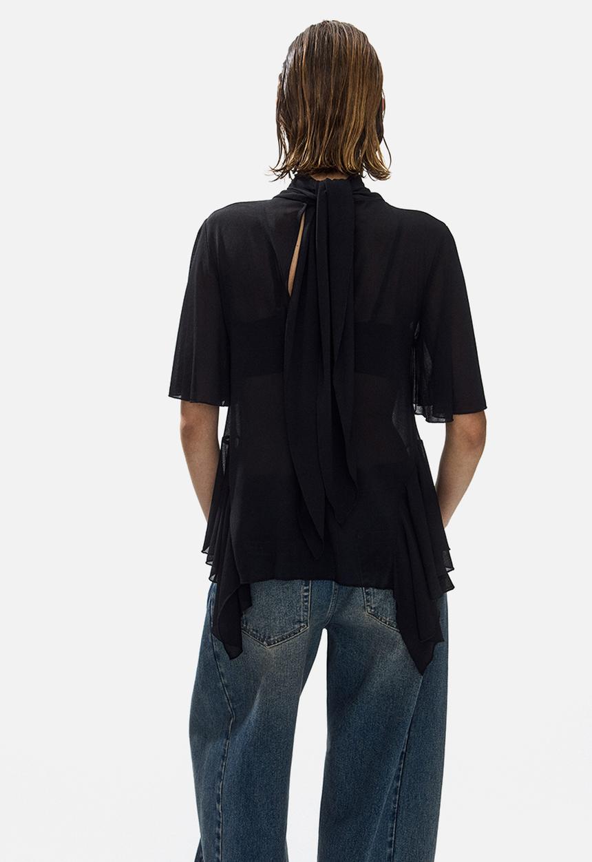 H&M - Flounced top - black