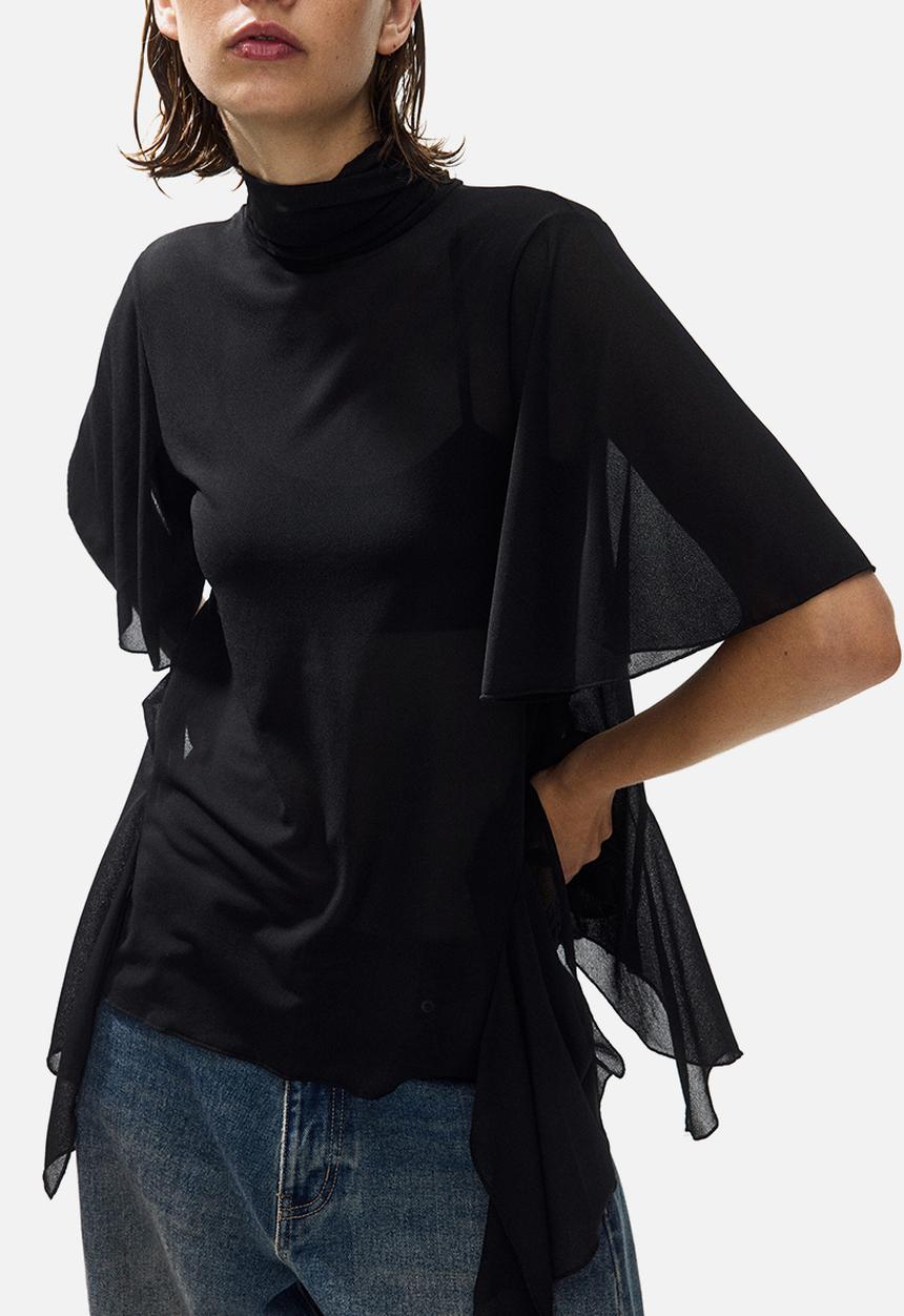 H&M - Flounced top - black
