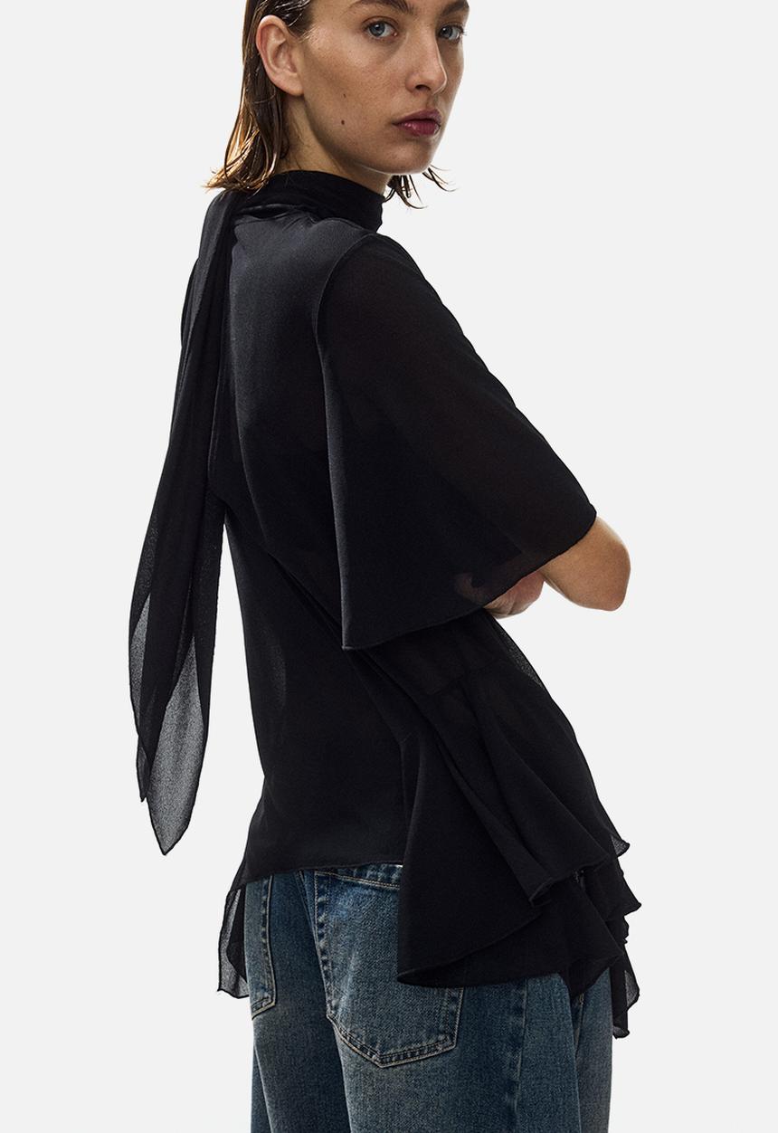 H&M - Flounced top - black