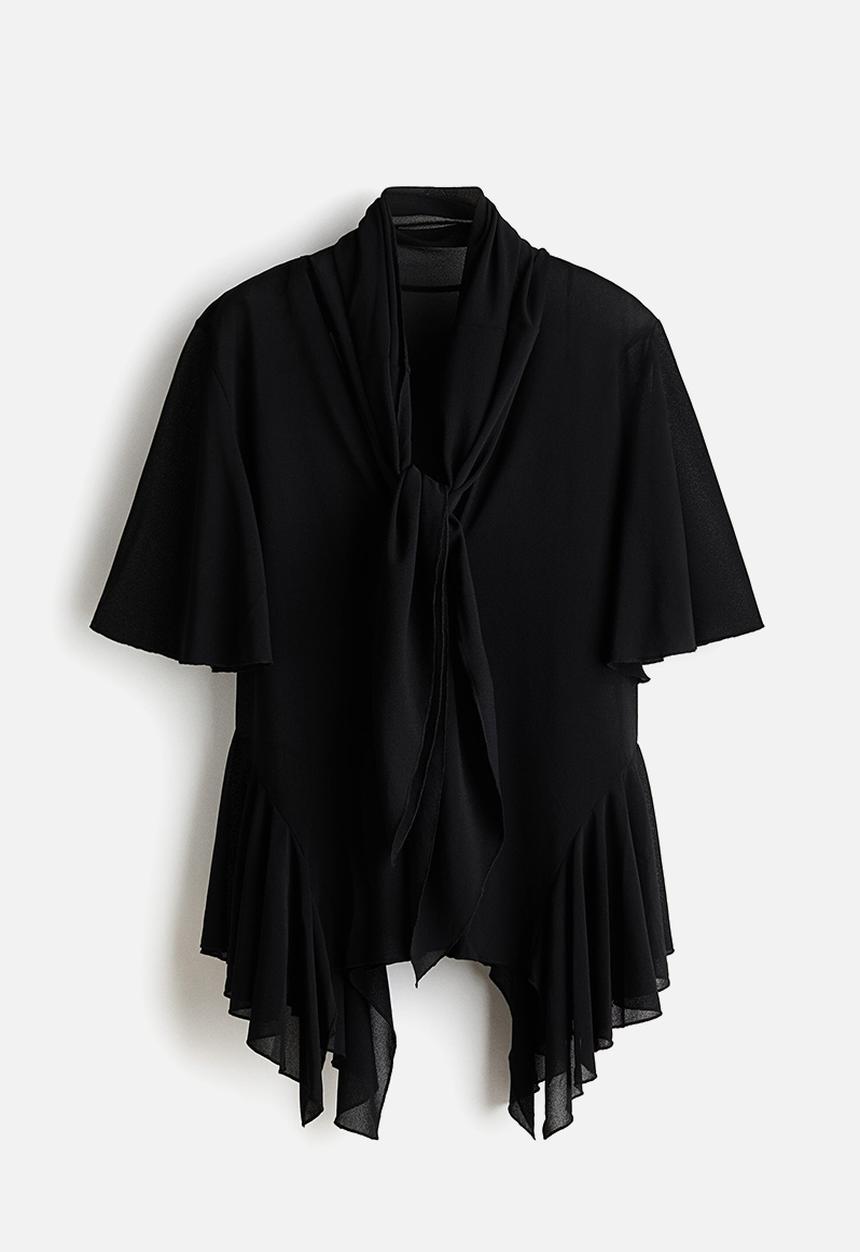 H&M - Flounced top - black