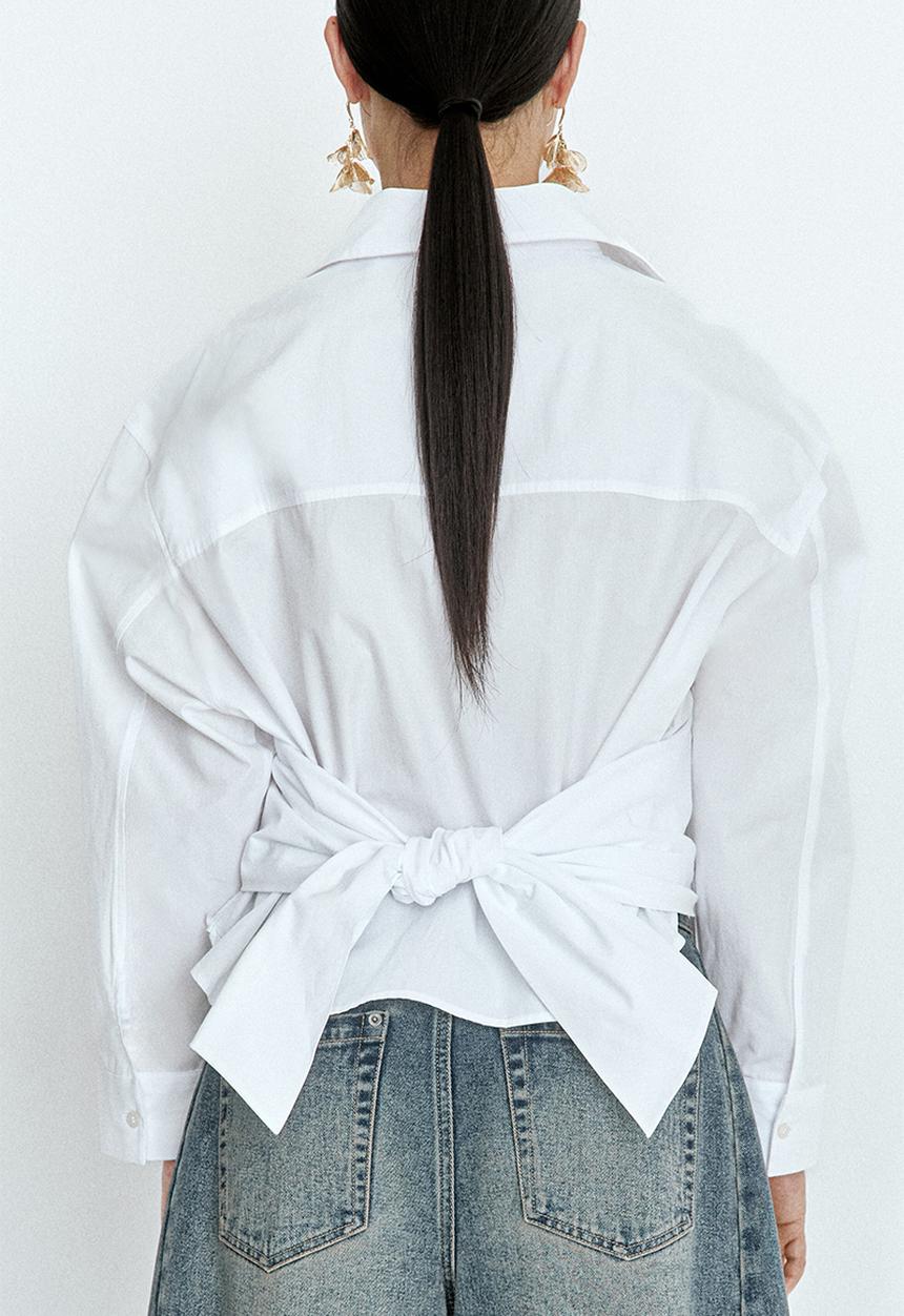 H&M - Tie-detail blouse - white