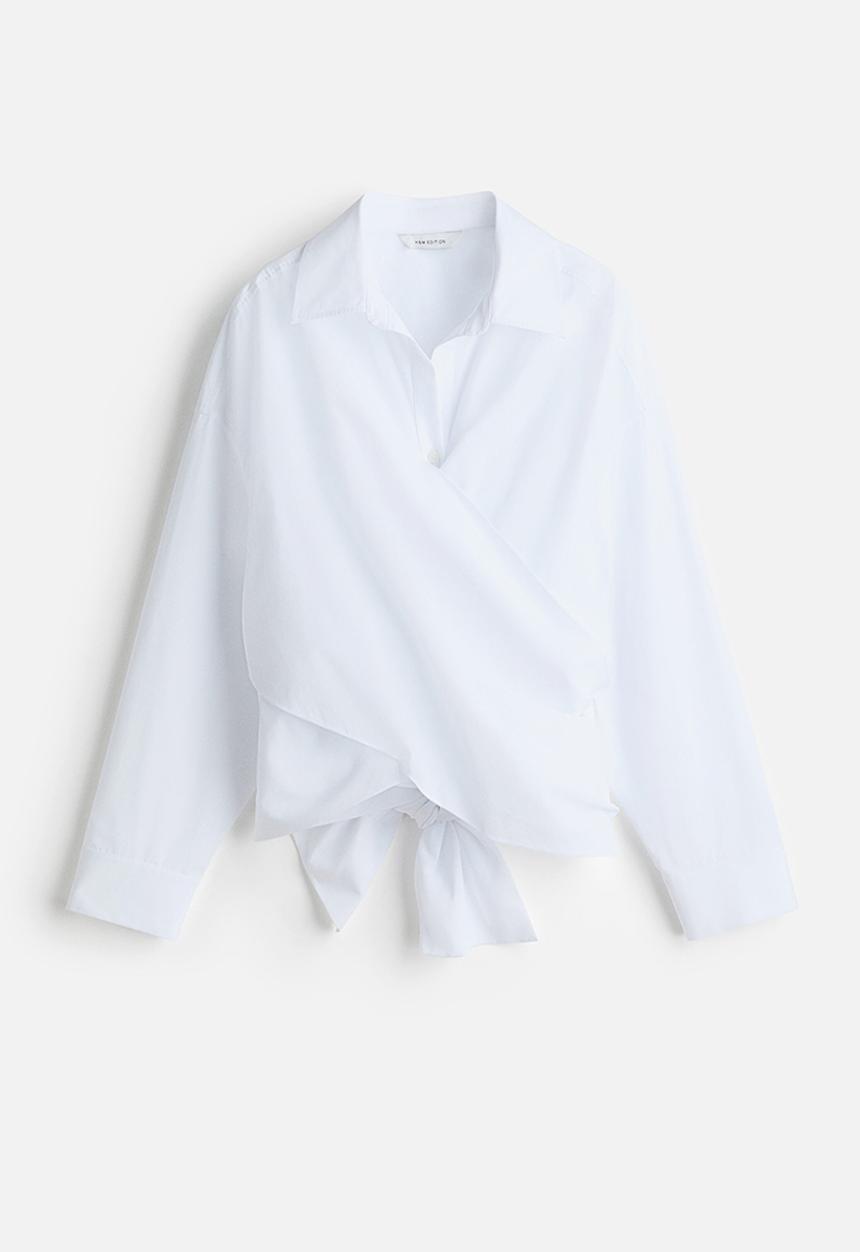H&M - Tie-detail blouse - white