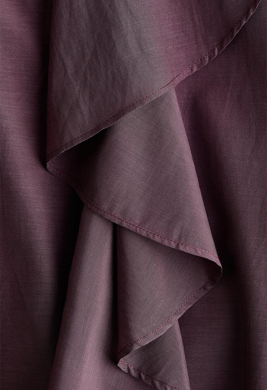H&M - Asymmetric midi skirt - plum red
