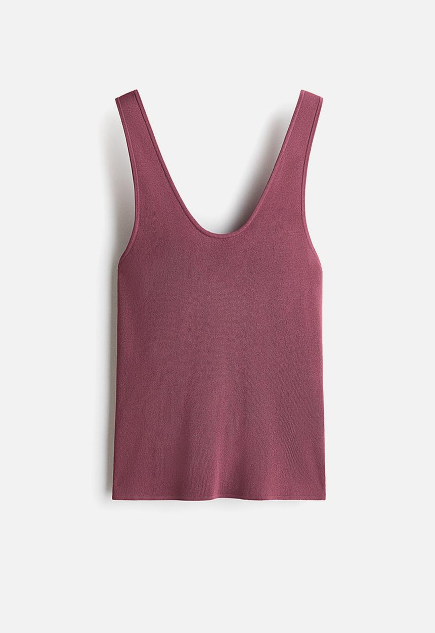 H&M - Knitted vest top - dark pink