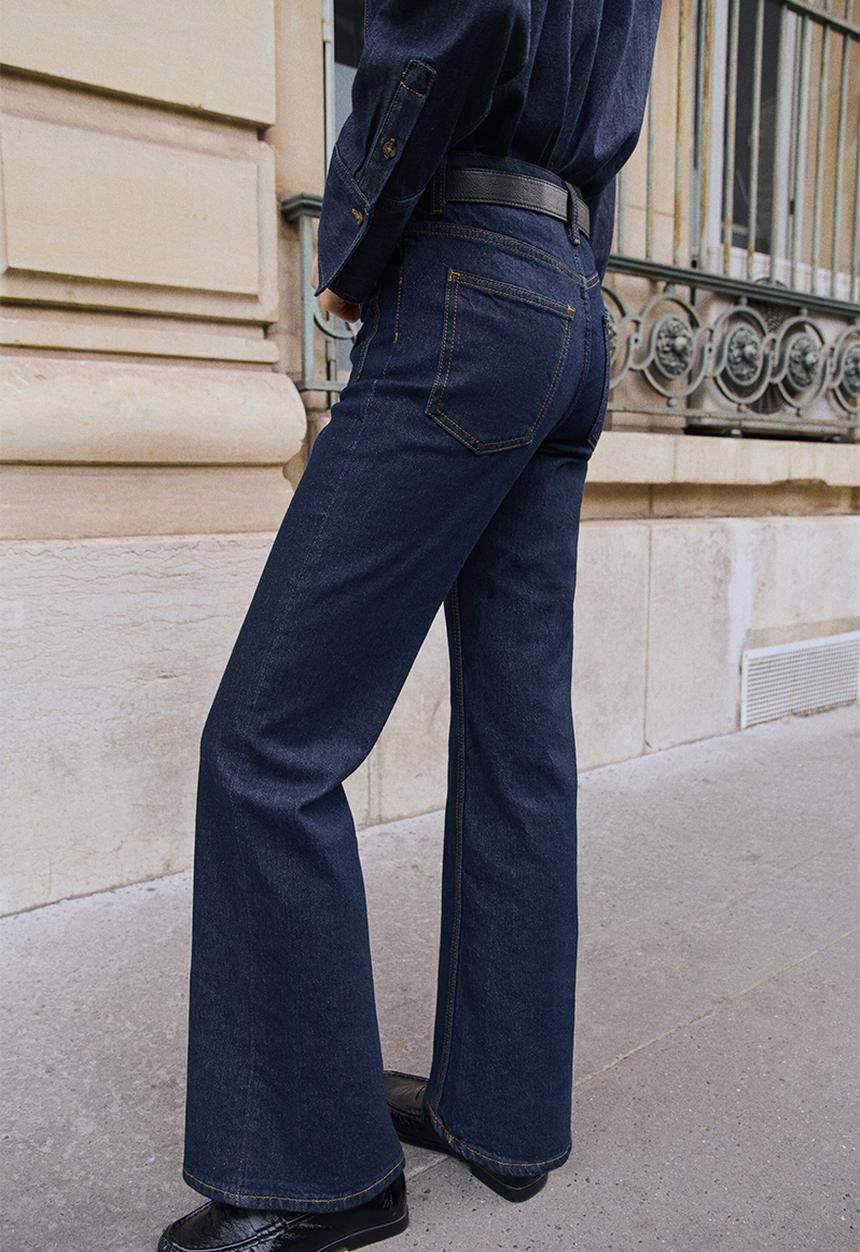 H&M - Flared high jeans - dark denim blue