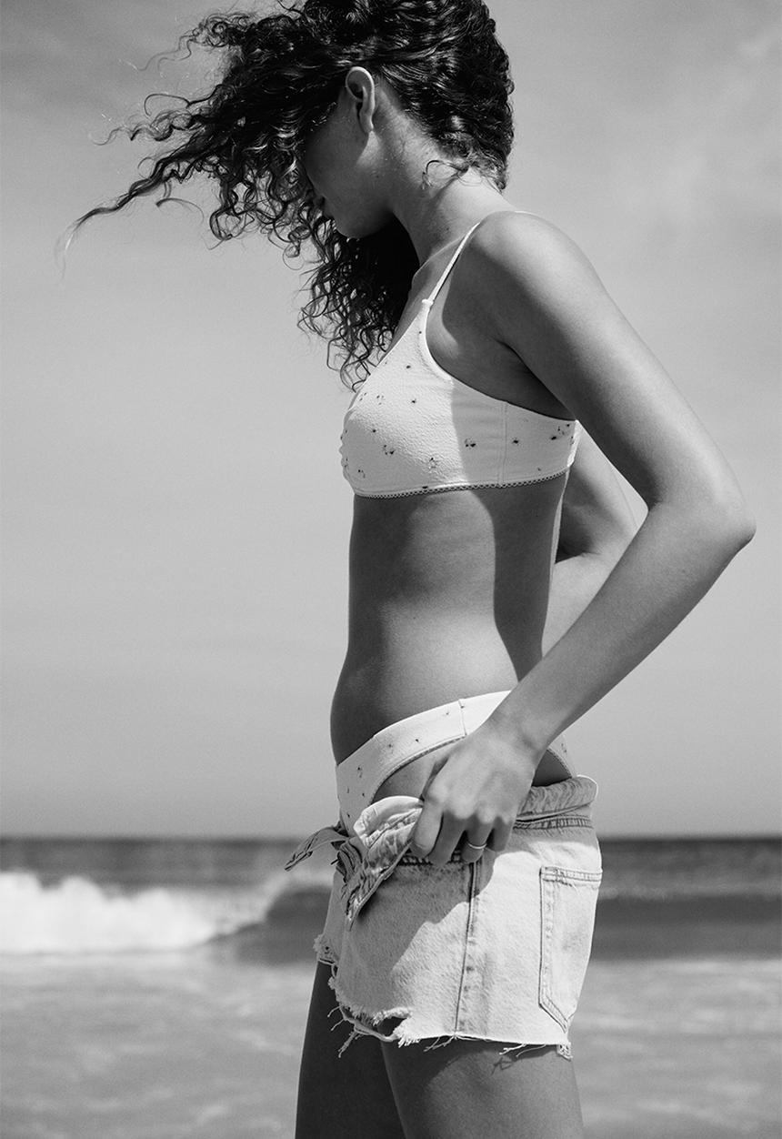 H&M - Cheeky bikini bottoms - cream/floral