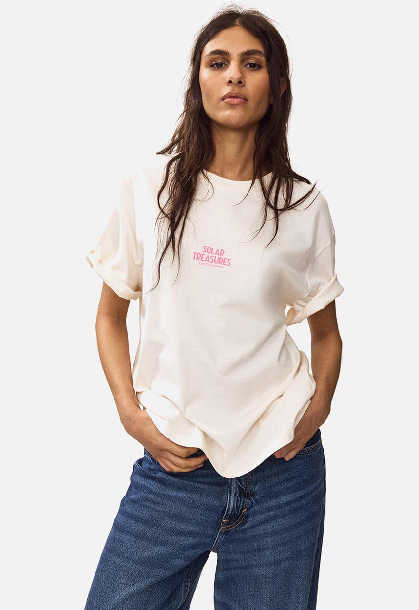 H&M - Oversized t-shirt - cream/solar treasures