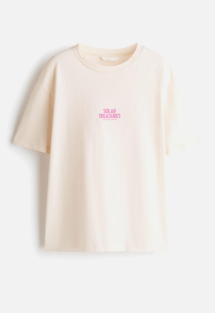 H&M - Oversized t-shirt - cream/solar treasures