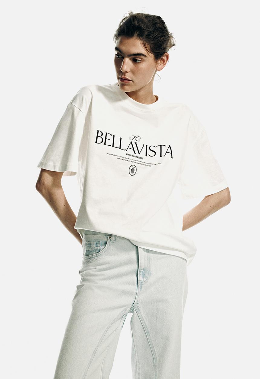 H&M - Oversized t-shirt - white/bellavista
