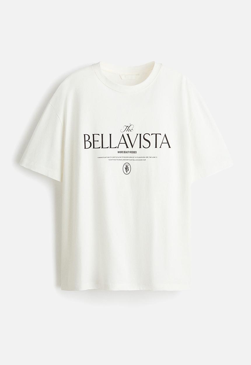 H&M - Oversized t-shirt - white/bellavista