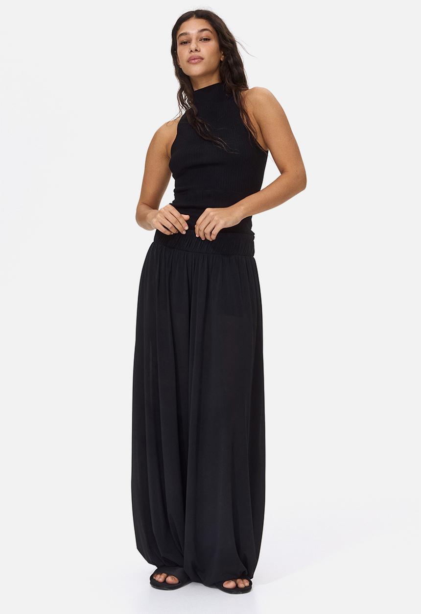 H&M - Rib-knit turtleneck top - black