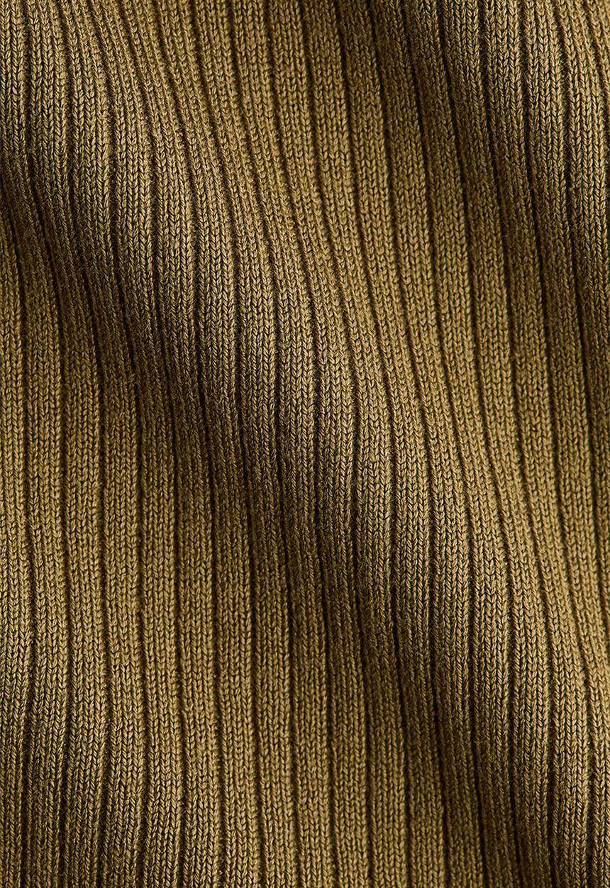 H&M - Rib-knit turtleneck top - olive green