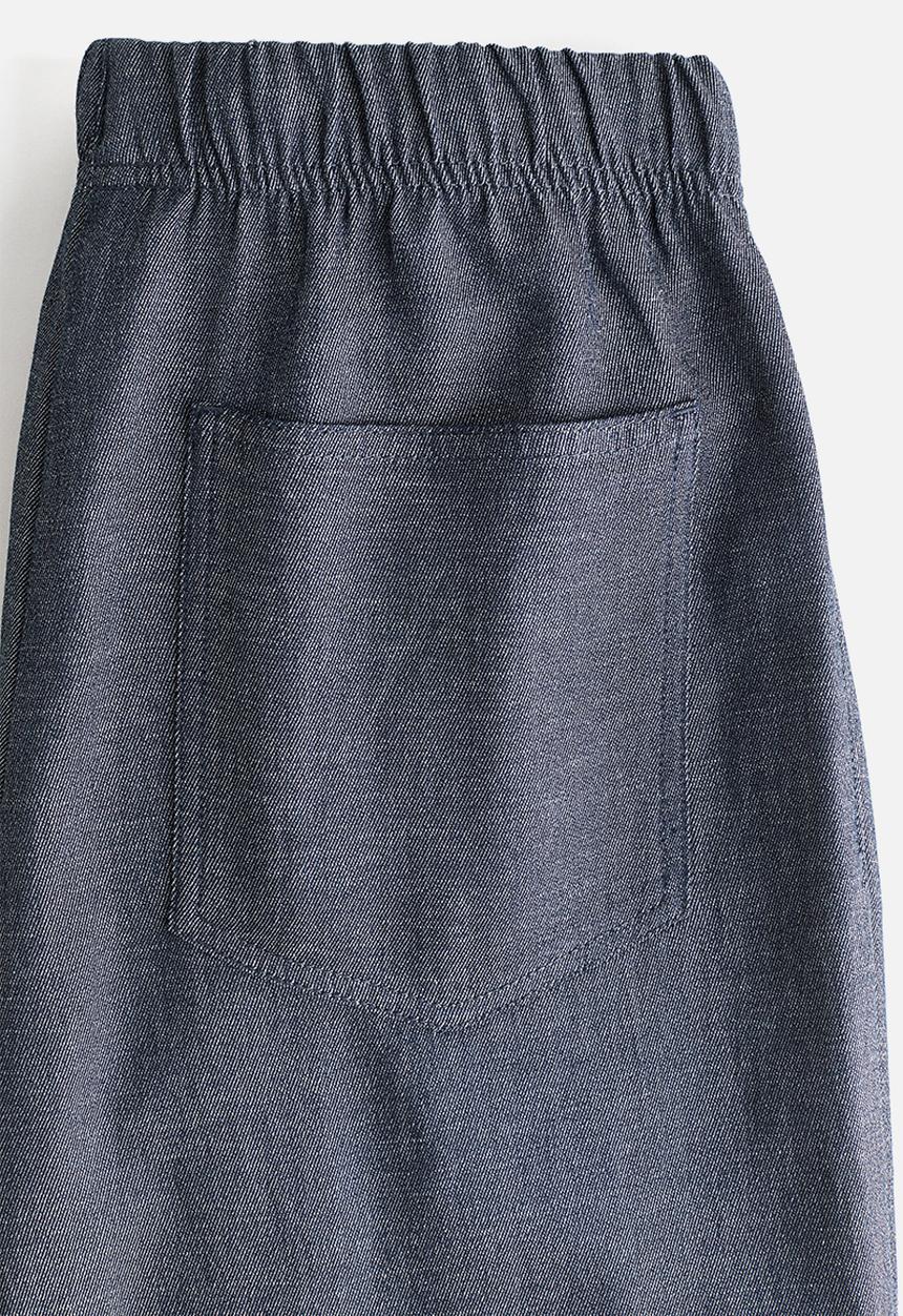 H&M - Straight drawstring trousers - dark denim blue