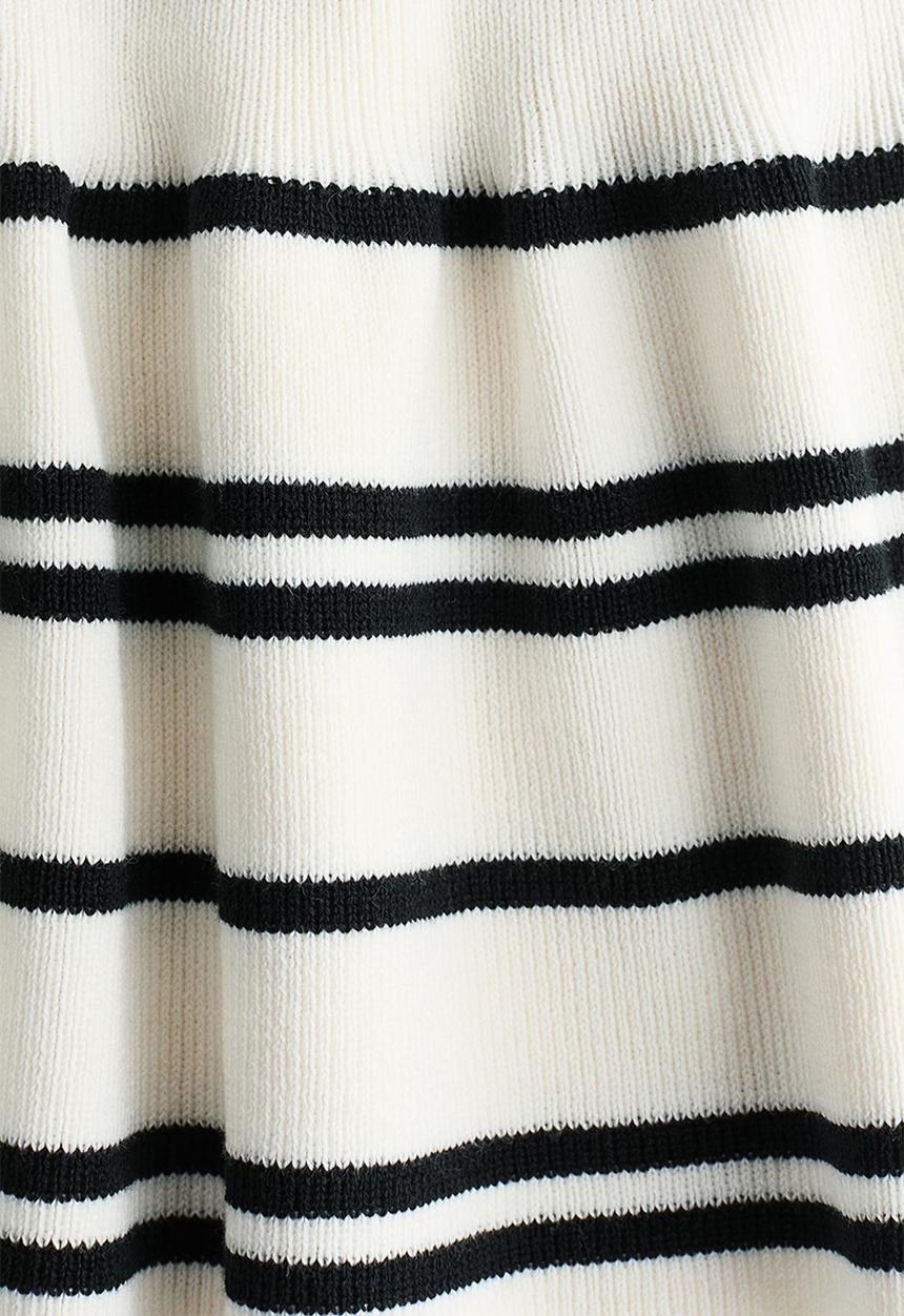 H&M - Short-sleeved peplum cardigan - cream/striped