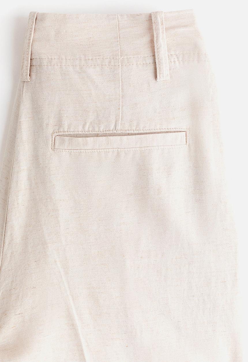 H&M - Tapered linen-blend trousers - light beige