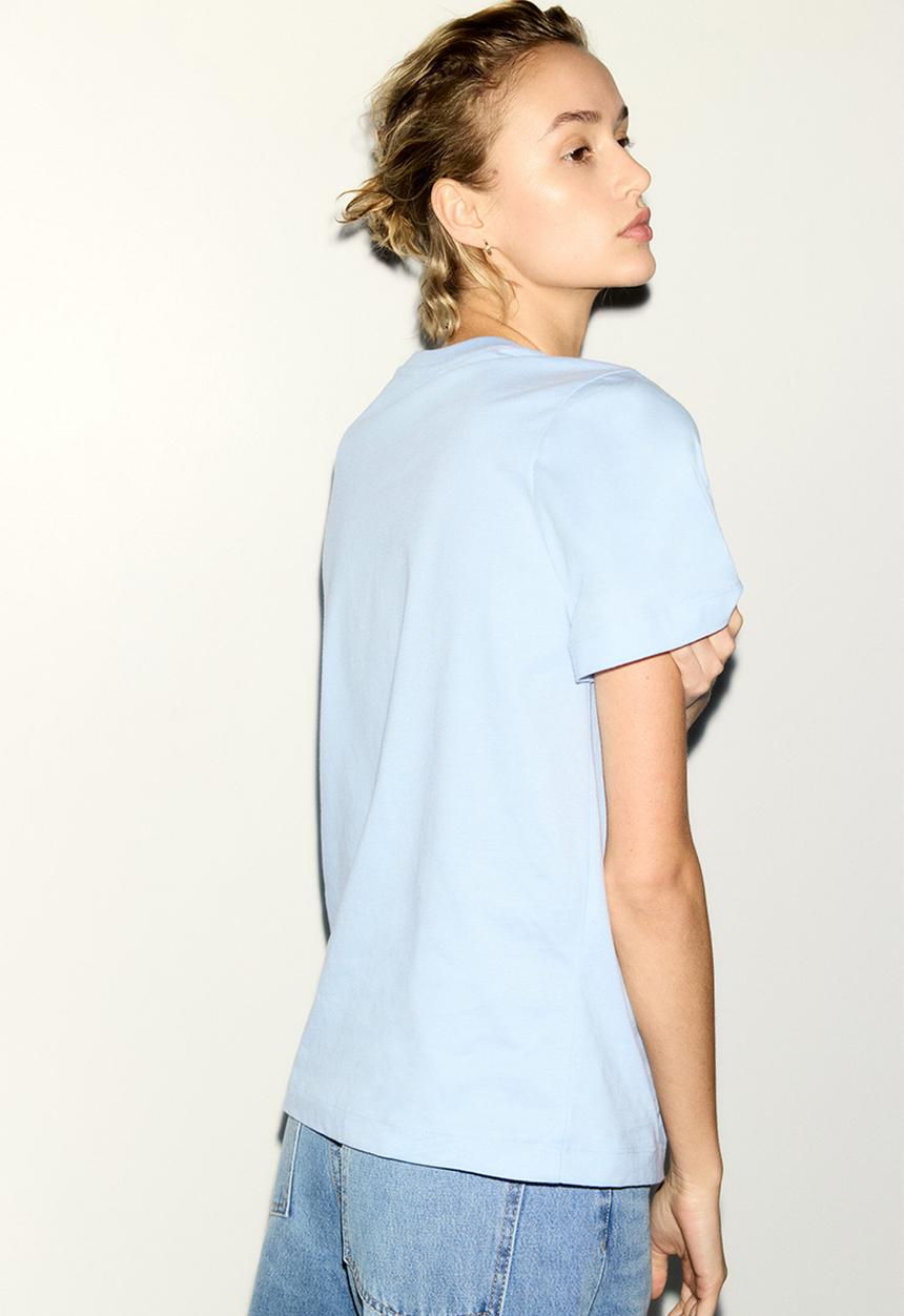 H&M - Printed T-shirt - light blue/summer