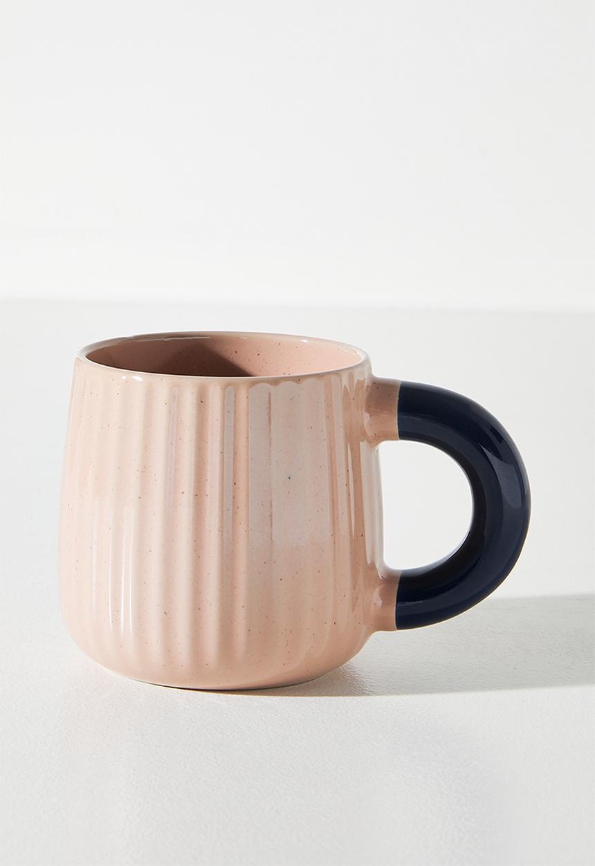 Excellent Houseware - Speckles coloured handle Mug 395ml - Pink 