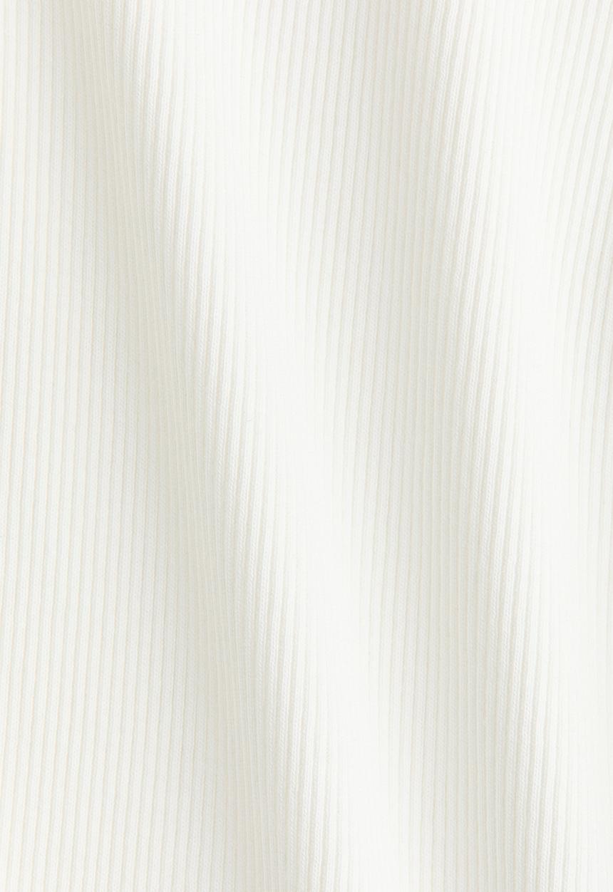 H&M - Ribbed scoop-neck t-shirt - white