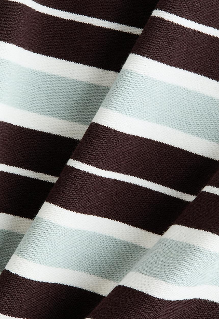 H&M - Oversized cotton t-shirt - dark brown/striped
