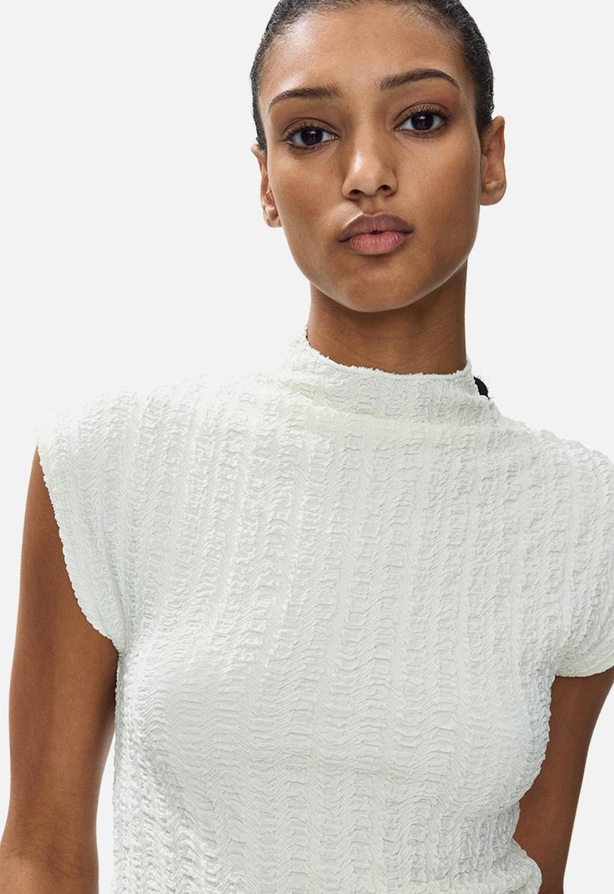 H&M - Textured jersey top - cream