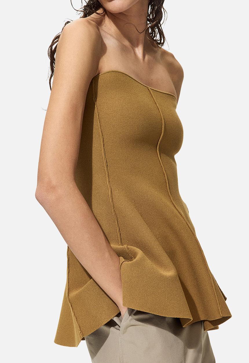 H&M - Peplum tube top - beige